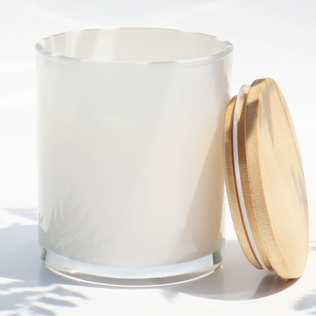 15.5 oz Glossy white candle jars - Set of 12 pcs