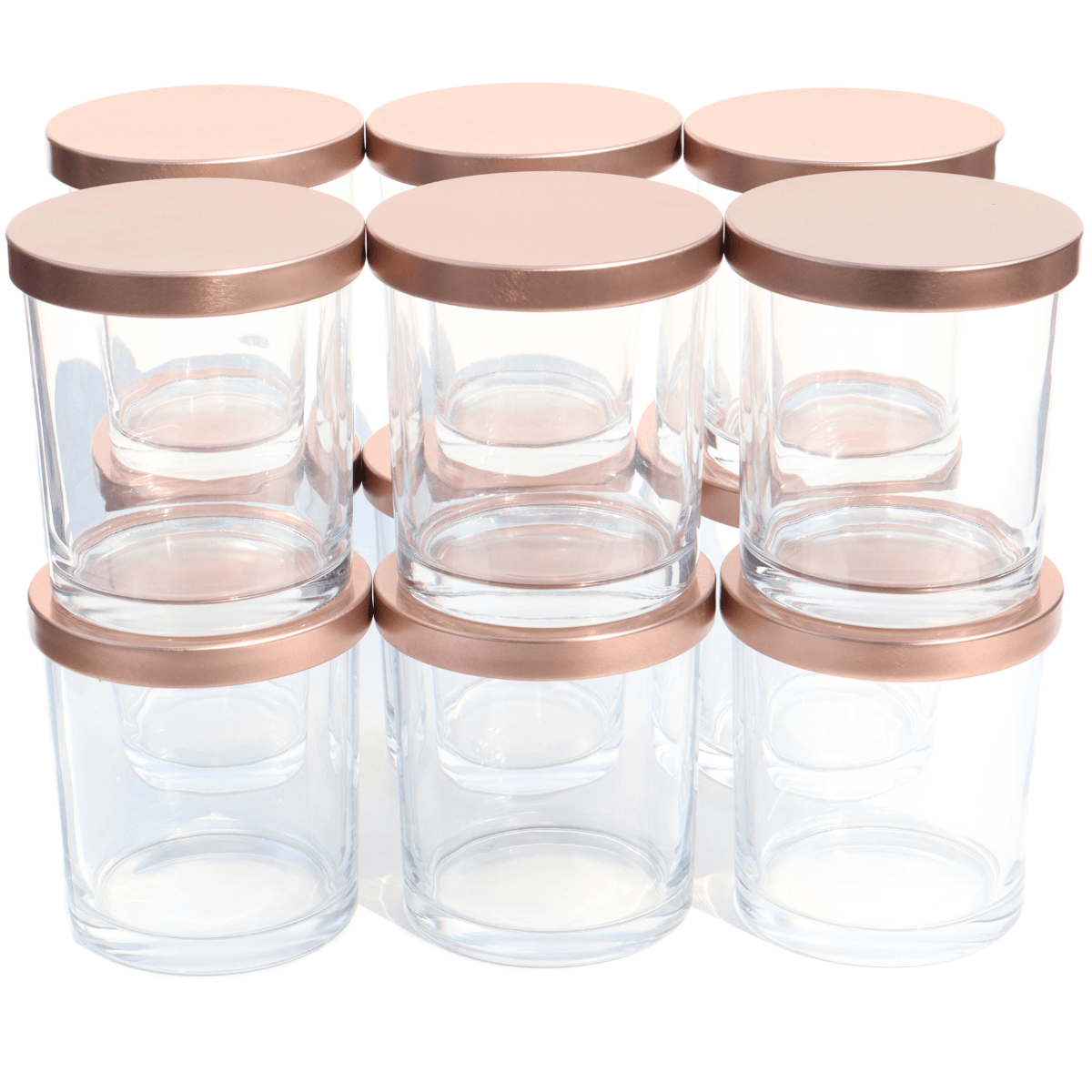 Bulk 8 10oz Glass Candle Jars with Bamboo Lids - Perfect for Candle Making